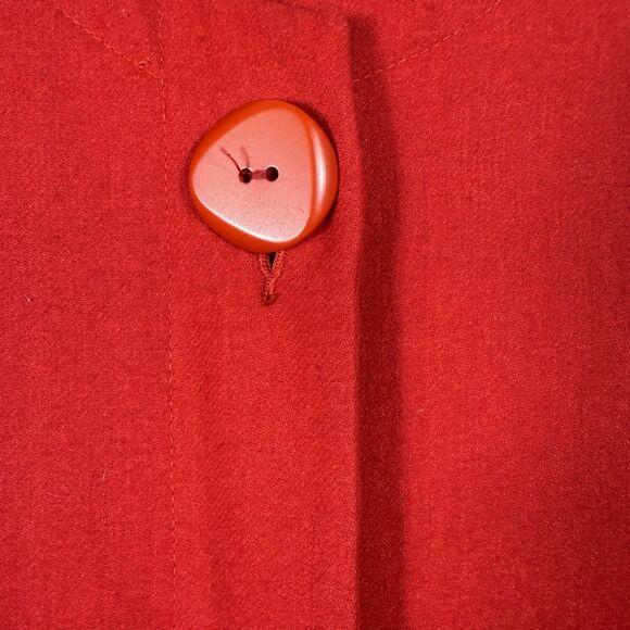 Modissa vintage wool coat womens red long button pockets large/ medium - Picture 4 of 10